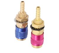 Adaptateur de gaz refroidi par eau Portable Raccord rapide en laiton avec fiche pour torche de soudage PTA DB MIG TIG (M6 (6mm) )