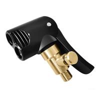 Adaptateur de gonflage de pneu en laiton robuste avec double buse pour valves américaines et françaises Plus fonction de dégonflage intégrée pour tuyau de 7,88 mm sur voitures, vélos, motos (B)