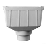 Adaptateur de gouttière en PVC pour tuyau de descente d'eau de pluie pour réservoirs, système d'évacuation efficace du toit, blanc, résistant aux intempéries, compatible standard (110 x 75 mm)