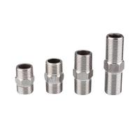 Adaptateur de joint de tuyau en acier inoxydable à filetage extérieur double, filetage hexagonal, adapté aux raccords de canalisations d'eau, de pétrole et de gaz(1l4 x 31mm)