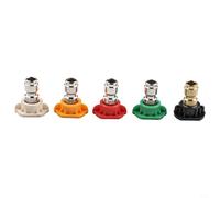 Adaptateur de lance à mousse double connecteur pour nettoyeur haute pression avec 5 buses de pulvérisation à raccord rapide (raccord 1/4") - Acier inoxydable - Pour voiture, moto, conduite