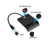 Adaptateur de Lecteur de Carte CACType-C Universel Portable Accès Commun pour Carte Bancaire Carte IC Carte de Crédit
