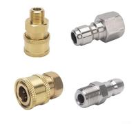 Adaptateur de libération rapide pour raccord de nettoyeur haute pression 1/4 mâle vers mâle en laiton adapté aux systèmes d'arrosage de tuyau d'arrosage (D)