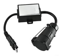 Adaptateur de lumière pour remorque 4 broches plat vers 7 broches rond, connecteur en plastique étanche avec couvercle à ressort, compatible avec camping-car, remorque de bateau et de caravane, noir