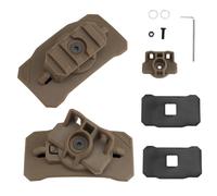 Adaptateur de lumière Tactique Universel for Casque, Support sur Rail Picatinny avec Rotation à 360 °(Brown)