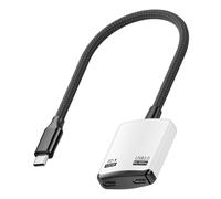 Adaptateur de lunettes portable 1 entrée 2 sorties Type C Splitter Hub pour accessoires de réalité virtuelle avec fonction Plug and Play Centre USB C pour la réalité