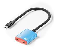 Adaptateur de lunettes portable 1 entrée 2 sorties Type C Splitter Hub pour accessoires de réalité virtuelle avec fonction Plug and Play Centre USB C pour la réalité