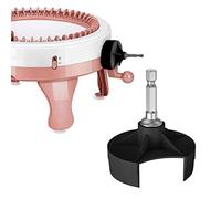 Adaptateur de Machine à tricoter, fixation rapide de Machine à tricoter avec tournevis de puissance pour 48Needles, 40 et 22, poignée à manivelle avec foret Hex acier (black)