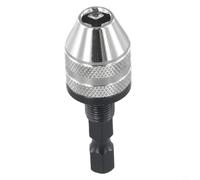 Adaptateur de mandrin à changement rapide sans vec tige hexagonale de 6,35 mm en alliage d'aluminium pour meuleuse électrique, machines à ongles et machines de gravure dans les ateliers (0,3-3,6