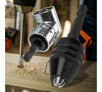 Adaptateur de mandrin de perceuse à angle droit 0,3 à 6,5 mm Mandrin sans clé avec tige hexagonale de 6,3 mm pour mini perceuse électrique et meuleuse électrique