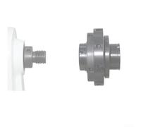 Adaptateur de mandrin de tour à bois avec axe fileté - Options 18 mm/25 mm/33 mm pour outils de tournage du bois, 48 x 48 x 42 mm, métal noir (25 mm à 18 mm)