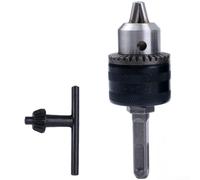 Adaptateur de mandrin pour perceuse SDS-Plus, outil de conversion à clé robuste de 13 mm avec tige ronde carrée pour marteau rotatif, design autobloquant en métal, compatible avec Bosch (A)