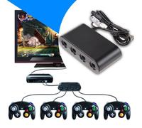 Adaptateur de manette GameCube - Nintendo - Wii U - 4 manettes - Vibration intégrée - USB