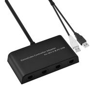 Adaptateur de manette - Nintendo - GameCube - 4 ports - Compatible Wii U - USB Noir