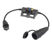 Adaptateur de mesure prise mâle caoutchouc + contact de protection- prise femelle caoutchouc + contact de protection