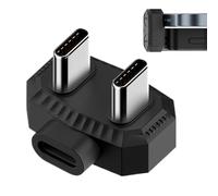 Adaptateur de microphone Lavalier de type C - Type U mâle avec alimentation | Adaptateur de charge d'entrée audio pour smartphones, tablettes, PVC noir, 3 x 3 x 2 cm, portable pour streaming