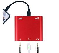 Adaptateur de microphone Lightning et Type-C avec port de charge - Adaptateur de micro pour podcast/Twitch/YouTube/TikTok Live Stream, prise audio de 3,5 mm et surveillance en temps réel (iOS/Android