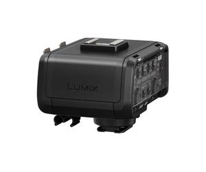 Adaptateur de microphone Panasonic DMW-XLR1 enregistrement 2 canaux XLR +48V commandes gain filtre coupe-bas Noir