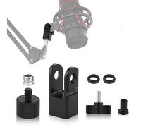 Adaptateur de microphone pour Hyperx Quadcast avec Adaptateur à vis 3/8 Pouce ou 1/4 Pouce et Écrou, Fonctionne avec le Support de Microphone HyperX QuadCast et le Bras de Flèche (Noir)