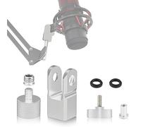 Adaptateur de microphone pour Hyperx Quadcast avec Adaptateur à vis 3/8 Pouce ou 1/4 Pouce et Écrou, Fonctionne avec le Support de Microphone HyperX QuadCast et le Bras de Flèche (Argent)