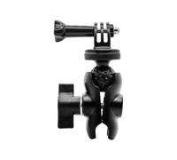 Adaptateur de montage à rotule de 2,5 cm pour Insta360 X4, X3, X2, X, One R, RS, GO 3S 2, GoPro Hero, compatible avec les supports de tête sphérique RAM de taille B (bras double douille : long 6,1 cm)