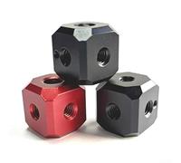 Adaptateur de montage cubique en alliage d'aluminium avec 5 filetages de 6,35 mm à 20 et 1 filetage 3/8"-16, design anti-torsion de style ARRI pour appareils photo, trépieds et accessoires de