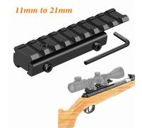 Adaptateur de montage de conversion de Rail Picatinny tactique en queue d'aronde de 11mm à 21mm, Rail de montage de portée à profil bas, accessoire pour pistolet de chasse noir