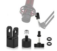 Adaptateur de Montage de Microphone pour Hyperx Quadcast avec Adaptateur à vis 3/8 Pouce ou 1/4 Pouce Fonctionne avec le Support de Microphone HyperX QuadCast et le Bras de Flèche(Noir)