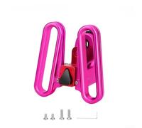 Adaptateur de montage de nez de vélo pliable en alliage d'aluminium pour extension de sac de guidon, interface à dégagement rapide sans outils, système de verrouillage stable (rose rouge)