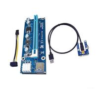 Adaptateur de montage PCI-E 1x vers 16x avec USB 3.0 et pour alimentation sata - Extension stable de machine de minage pour GPU 60 cm (6 broches-bleu)