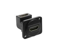 Adaptateur de Montage sur Panneau HDMI 2.0 à 90 Degrés Femelle à Femelle Connecteur à Angle Droit Coupleur HDMI en Forme de D pour Projecteur TV Mural en Alliage d'aluminium