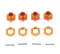 Adaptateur de moyeu de roue hexagonal 17 mm en alliage d'aluminium orange, adaptateur de moyeu d'entraînement hexagonal pour voiture télécommandée ZD Racing 9116 08427 1/8, 4