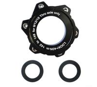 Adaptateur de moyeu de vélo à 6 boulons, boost 100-110 mm et 142-148 mm, alliage d'aluminium avec plaque en acier inoxydable pour essieu avant 15 mm et arrière 12 mm (arrière 12 x 142 à 148 noir)
