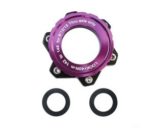 Adaptateur de moyeu de vélo en aluminium et acier inoxydable pour la compatibilité du cadre Boost, verrouillage central vers frein à disque à 6 boulons (arrière 12 x 142 à 148 violet)