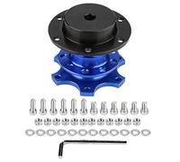 Adaptateur de moyeu de volant à libération rapide - Kit Snap-Off avec vis - Construction en alliage d'aluminium - Ajustement universel pour volant de rechange avec 6 vis - Bleu