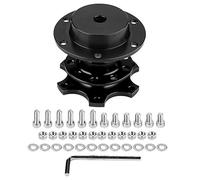 Adaptateur de moyeu de volant à libération rapide - Kit Snap-Off avec vis - Construction en alliage d'aluminium - Ajustement universel pour volant de rechange avec 6 vis - Noir