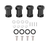 Adaptateur de moyeu hexagonal de roue en aluminium RC, extension décalée de 15 mm, coupleur d'entraînement hexagonal pour TRAXXAS MINI E REVO 1/16, accessoires de mise à niveau de (Noir)