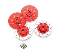 Adaptateur de moyeu Hexagonal de Roue en métal 12 mm avec Disque de Frein for Tamiya TT01 TT02 HSP 94123 for Voiture télécommandée Sakura D4 1/10(Rot)