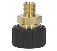 Adaptateur de nettoyeur haute pression en laiton avec protection en caoutchouc - Pression de fonctionnement maximale de 5 000 PSI - Connecteur fileté G1/4" vers M22 x 1,5 mm (Mâle à femelle 14 mm OD)