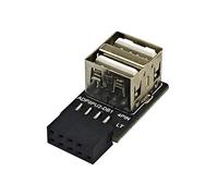Adaptateur de panneau avant USB 9 broches vers USB 2.0 femelle pour carte mère d'ordinateur, carte d'extension interne, gestion des câbles de bureau