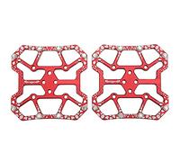 Adaptateur de pédale sans Cales pour vélo, Adaptateur de Plateforme de pédale de vélo, Adaptateur en Alliage d’Aluminium vers pédale Plate avec Crampons antidérapants pour (Rouge)