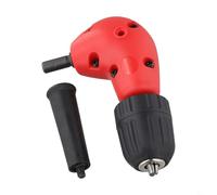 Adaptateur de perceuse à angle droit à 90° avec mandrin sans e 10 mm - Tige de 9,5 mm pour les espaces restreints, 500 tr/min, couple de 20 N·m, compatible avec la plupart des perceuses