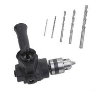 Adaptateur de perceuse à angle droit avec mandrin à 3 mâchoires, extension de courbure à 90° pour les espaces restreints - Porte-foret d'angle en acier compatible avec 2/3/4/5/6/8 mm B(B)