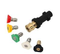Adaptateur de pistolet de nettoyeur haute pression, avec 5 buses multi-angles, raccord femelle à connexion rapide de 6,35 mm, compatible avec Karcher K2 à K7