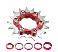 Adaptateur de plateau usiné CNC conçu pour la conversion à 9 vitesses vers une vitesse unique et pour VTT (rouge)