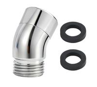 Adaptateur de Pommeau de Douche 135 Degrés, Raccord de Tuyau Universel 1/2 Pouce, Coude Orientable Chromé Anti-Fuite, Pièce Articulée pour Douchette Murale et Flexible de Douche