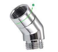 Adaptateur de pommeau de douche, adaptateur coudé en laiton massif à 135 degrés, connecteur d'extension de tête de douche G1/2" (chromé) (rotatif)
