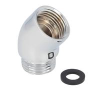 Adaptateur de pommeau de douche, adaptateur coudé en laiton massif à 135 degrés, connecteur d'extension de tête de douche G1/2" (chromé) (non rotatif)
