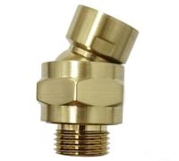 Adaptateur de pommeau de douche avec rotule à 360° pour pommeau de douche fixe, à main et à effet pluie - Acier inoxydable, filetage G1/2, finition dorée