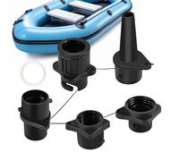 Adaptateur de pompe à air, accessoires de gonflage avec 4 buses | Fixation de pompe de kayak - pour kayak, canoë, radeau, surf, plage, lac, camping